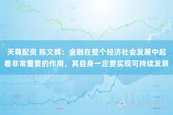天尊配资 陈文辉：金融在整个经济社会发展中起着非常重要的作用，其自身一定要实现可持续发展