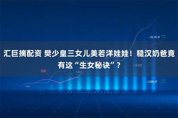 汇巨摘配资 樊少皇三女儿美若洋娃娃!糙汉奶爸竟有这“生女秘诀”?